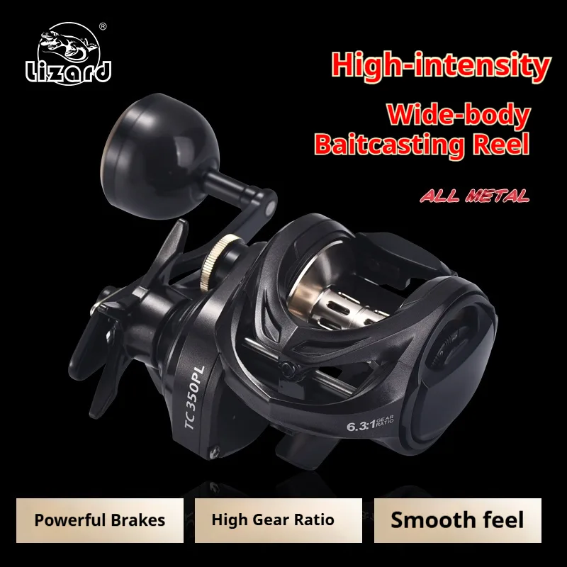 Trolling Reel - รอกเบทคาสติ้งสำหรับตกปลาทะเล ลวดลายจระเข้ทะเล ความจุขนาดใหญ่ แกนโลหะ ระยะไกล สำหรับน้ำเค็ม