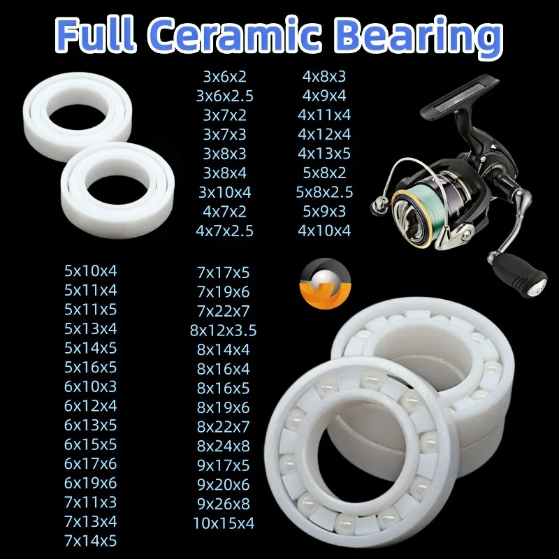 Fly Reel - 1 ชิ้น MR84CE แบริ่งเซรามิกเซอร์โคเนียแบบเต็ม 4x8x3 มม.