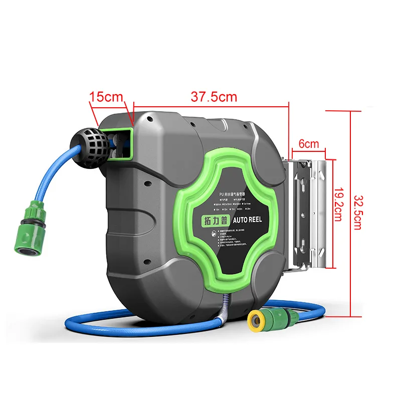 Electric Reel - กลองท่อจ่ายน้ำอัตโนมัติแบบพับเก็บได้ยาว10/15/20ม. 4วินาทีระบบชลประทานล้างรถติดผนังกลองโฟมน้ำ