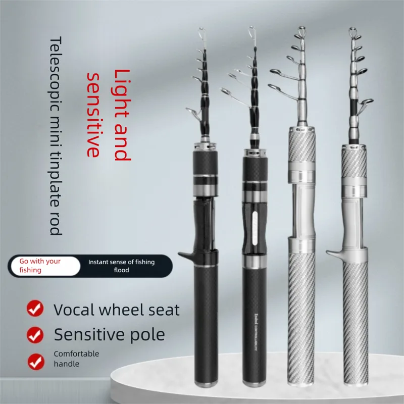 Spincast Reel - Telescopic Fishing Rod ชุดเต็ม Spincast Fishing
