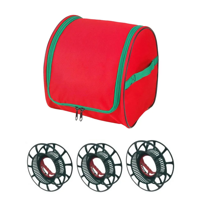 Reel Bag - กระเป๋าเก็บไฟคริสต์มาส ผ้าอ๊อกซ์ฟอร์ด ทนทานต่อการฉีกขาด พร้อมช่องเก็บสายไฟ 3 ม้วน