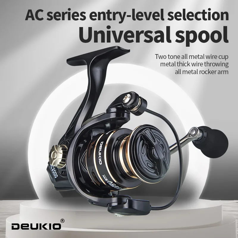 Reel Drag Knob - Deukio รอกตกปลาสปินนิ่งใหม่ลากได้สูงสุด8กก. 5.2:1แกนม้วนโลหะรอกตกปลา