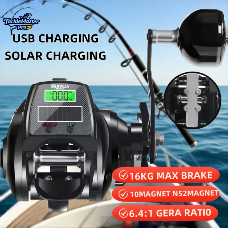 Ice Fishing Reel - Heavy Duty ไฟฟ้าตกปลา Reel ความจุขนาดใหญ่กันน้ํา Baitcaster